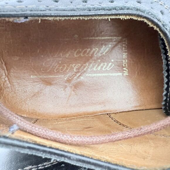 Mercanti Fiorentini men\'s black leather wingtip brogue shoes size 12 Italy main image 2